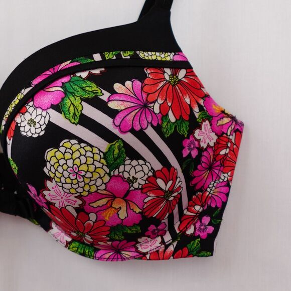 Victoria's Secret Very Sexy Push-up Plunge Bra 36D Underwire Black Floral Sexy - Picture 9 of 9